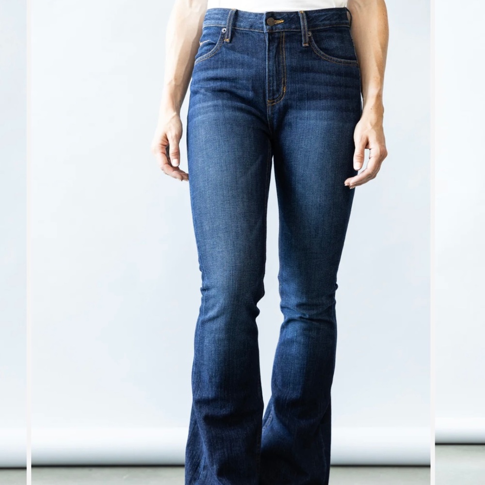 Kimes Ranch Jennifer Dark Wash Super Flare Jeans.